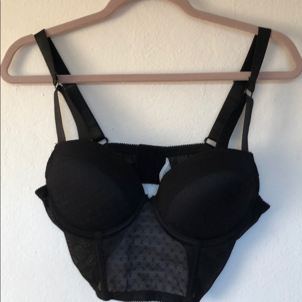 NEVER WORN; Black corset style bra